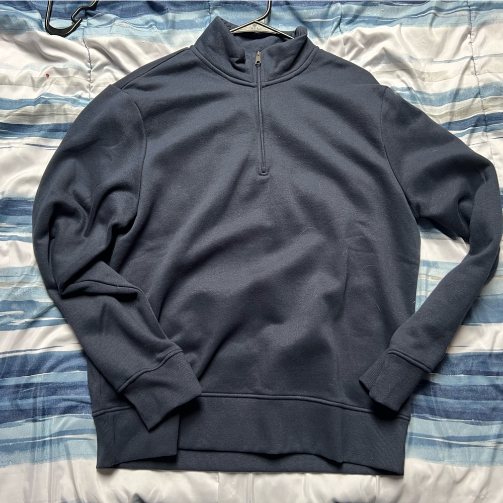 Amazon Essentials Men's Navy Quarter-Zip Lightweight Shirt Jacket